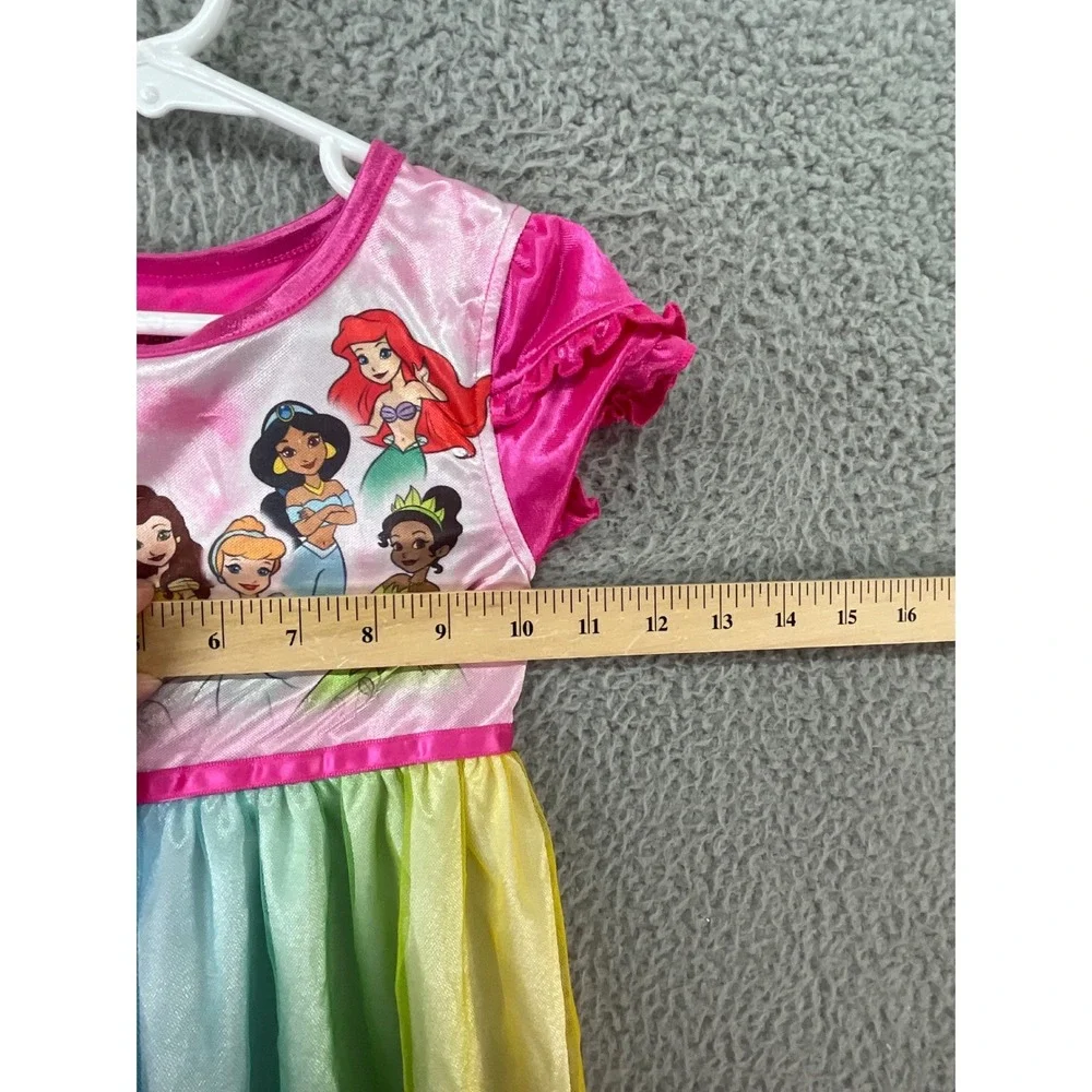 Disney Princess Nightgown Toddler 5T Pink Rainbow Excellent Flame Resistant